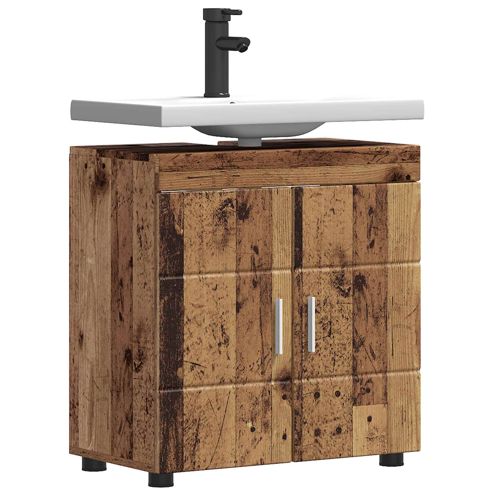 vidaXL Bathroom Cabinet Set TULUM Old Wood 60 x 34 x 63 cm 3