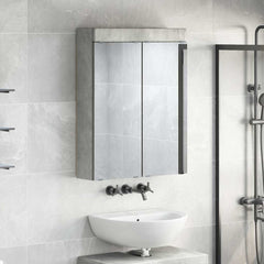 vidaXL Bathroom Mirror Cabinet TULUM Concrete Grey 60 x 16.5 x 78 cm 4