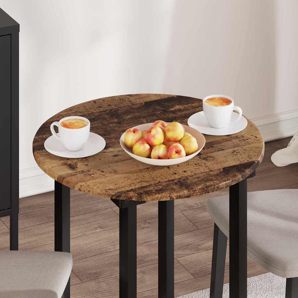 vidaXL Table Top Ø 60 x 1.5 cm Round Engineered Wood Old Wood 4