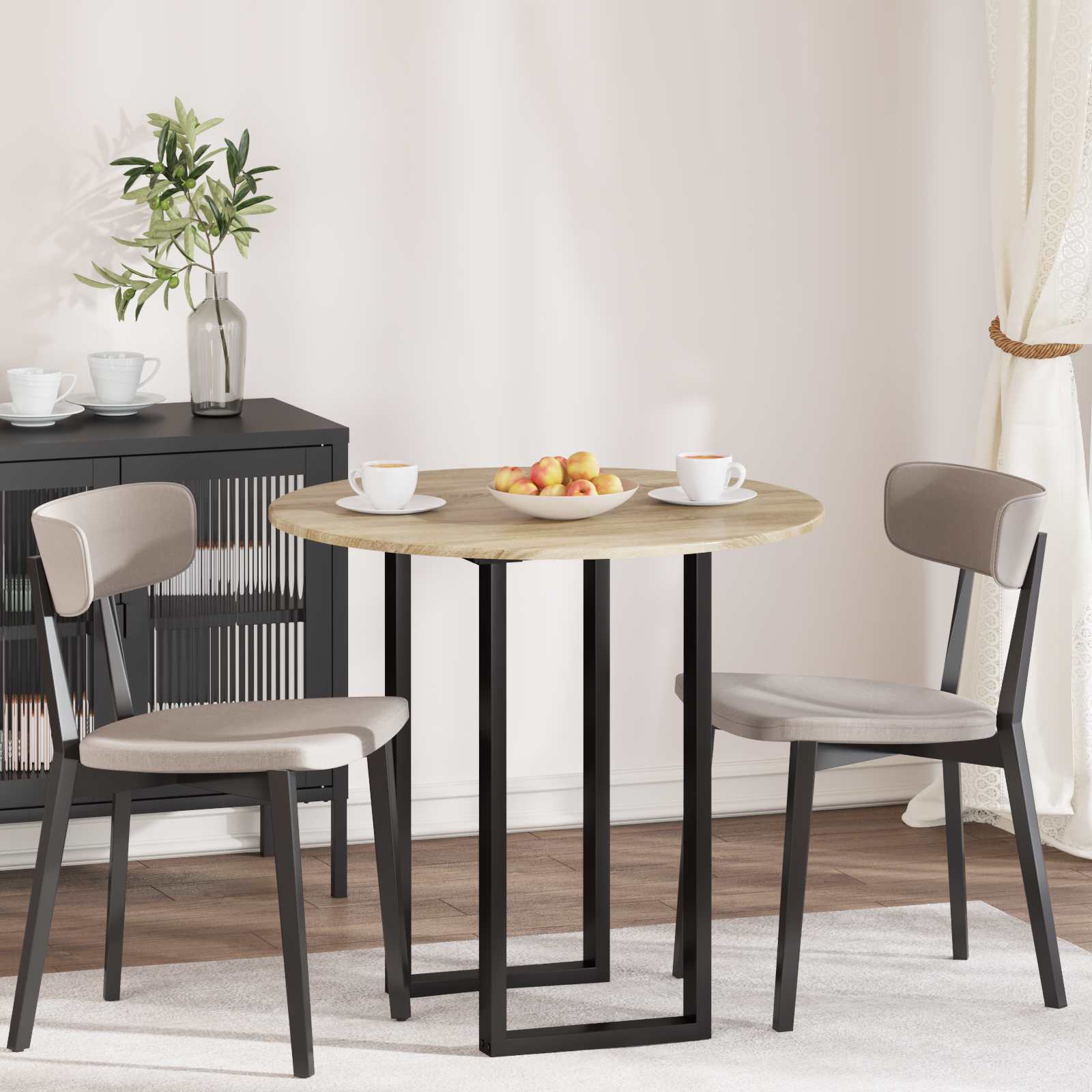 Table Top Round Engineered Wood in Sonoma Oak