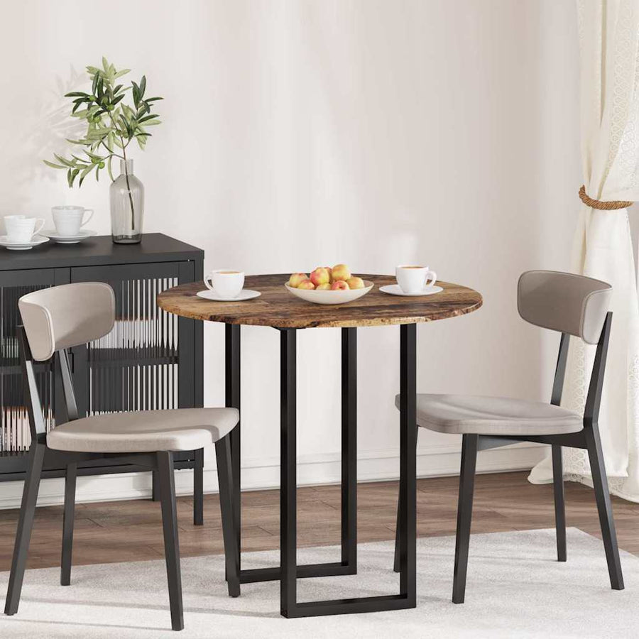 Table Top Round Engineered Wood Old Wood