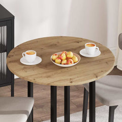 vidaXL Table Top Ø 80 x 1.5 cm Round Engineered Wood Artisan Oak 4