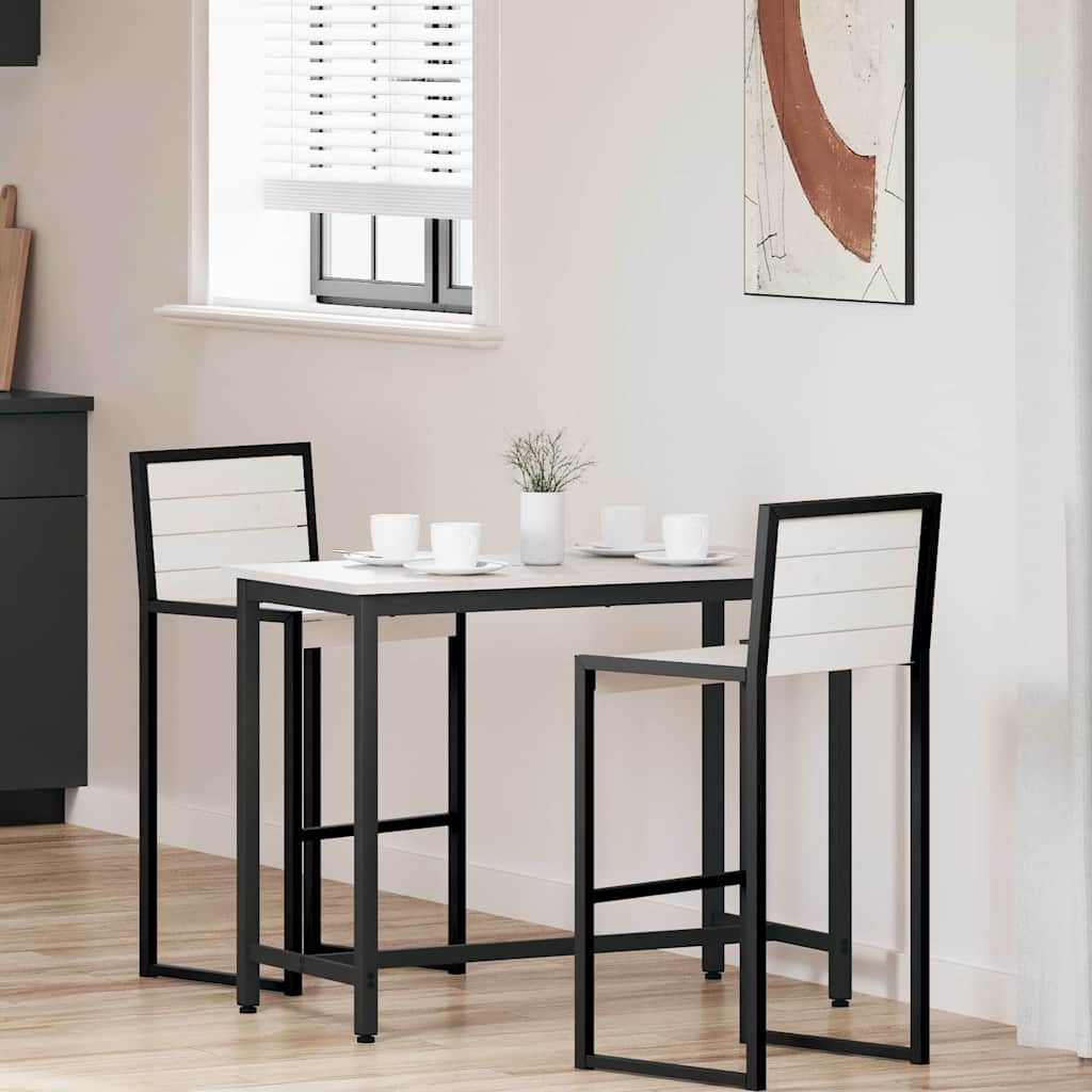 Table 100 x 50 x 77 cm Engineered Wood and Steel White