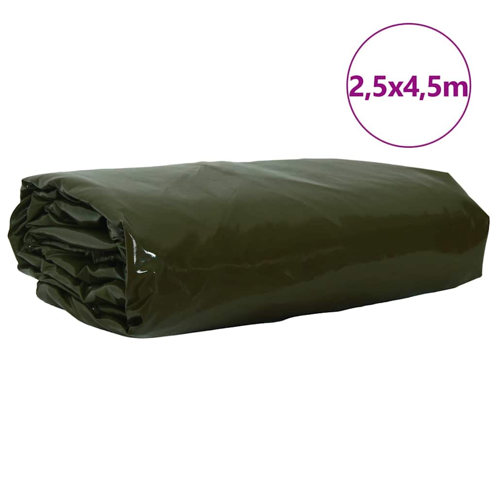 vidaXL Tarpaulin 650g / m² Olive Green 2.5 x 4.5 m 2