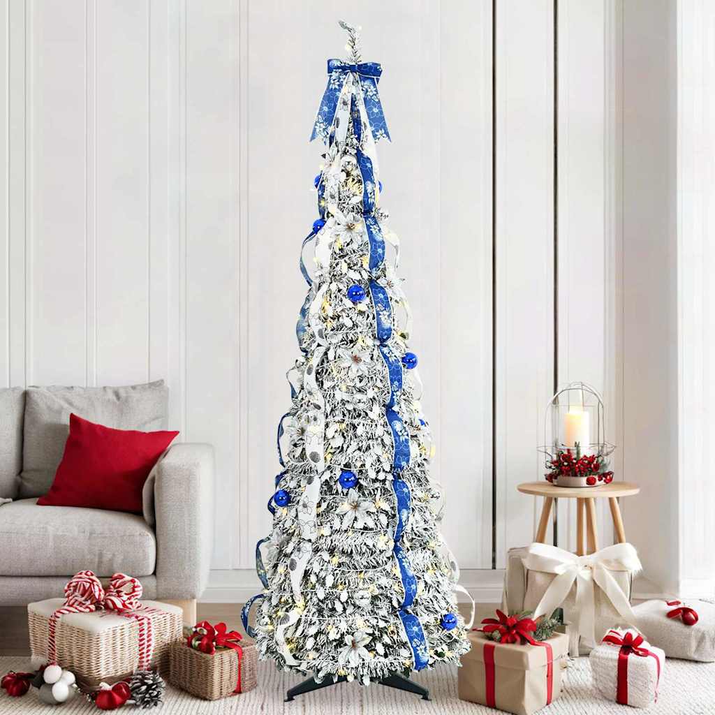 vidaXL Artificial Christmas Tree White 210 cm PVC 1