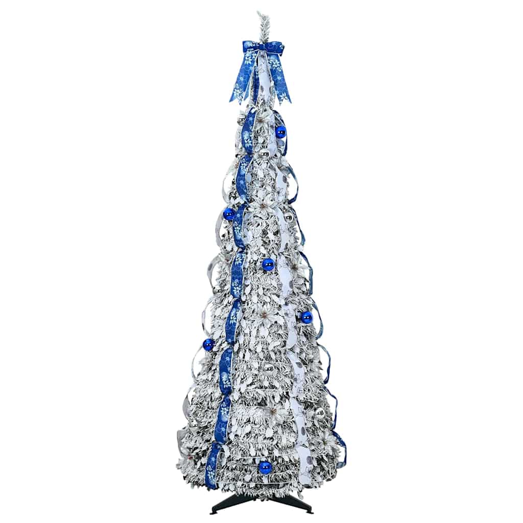 vidaXL Artificial Christmas Tree White 210 cm PVC 4