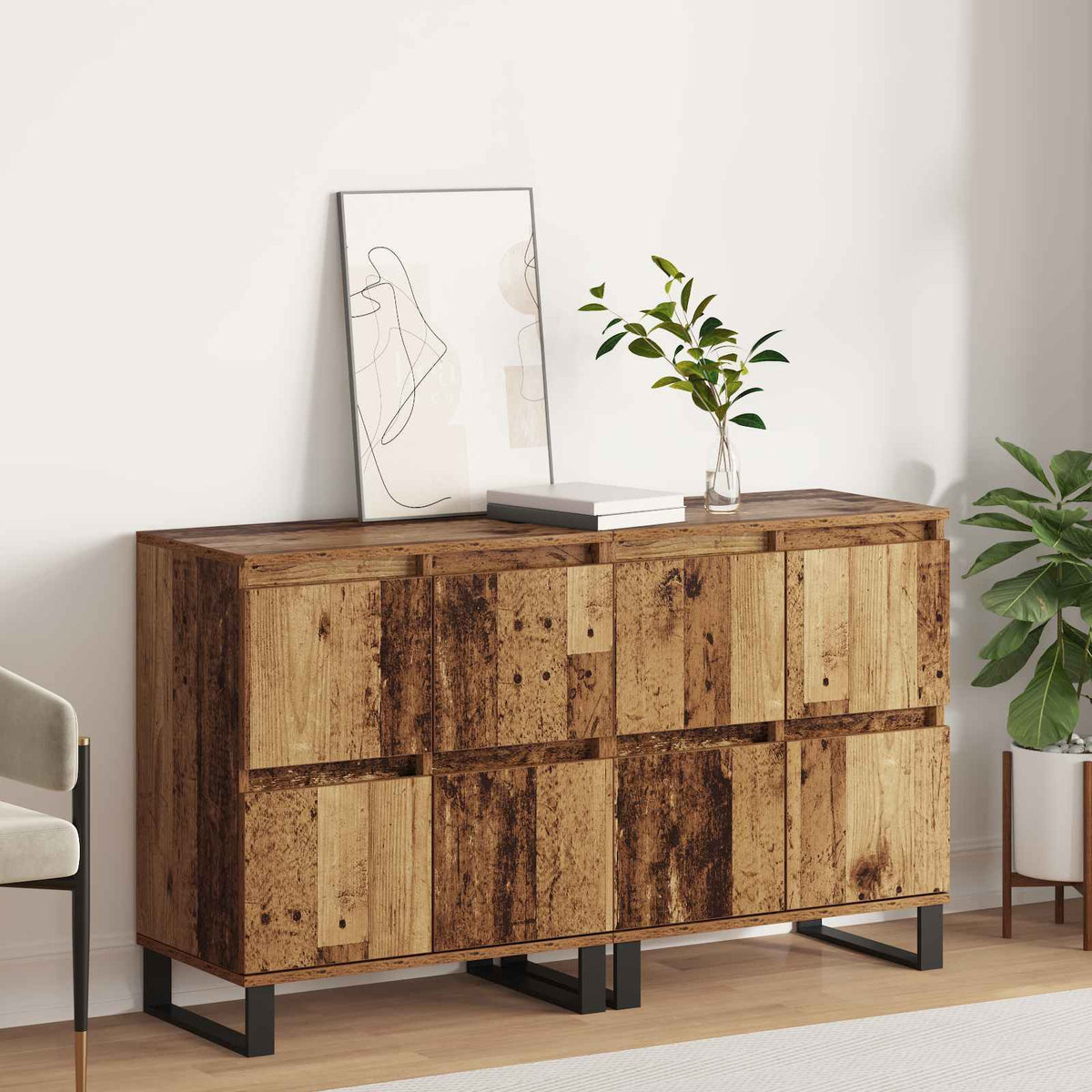 Sideboards Engineered Wood 2 pcs Old wood