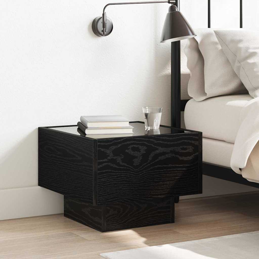 vidaXL Coffee Table Black Oak 40 x 40 x 30 cm Engineered wood 1