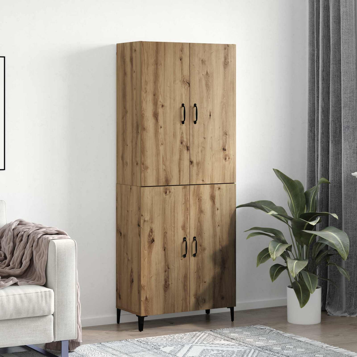 Highboard 2 pcs 69.5 x 34 x 180 cm Engineered Wood Artisan oak