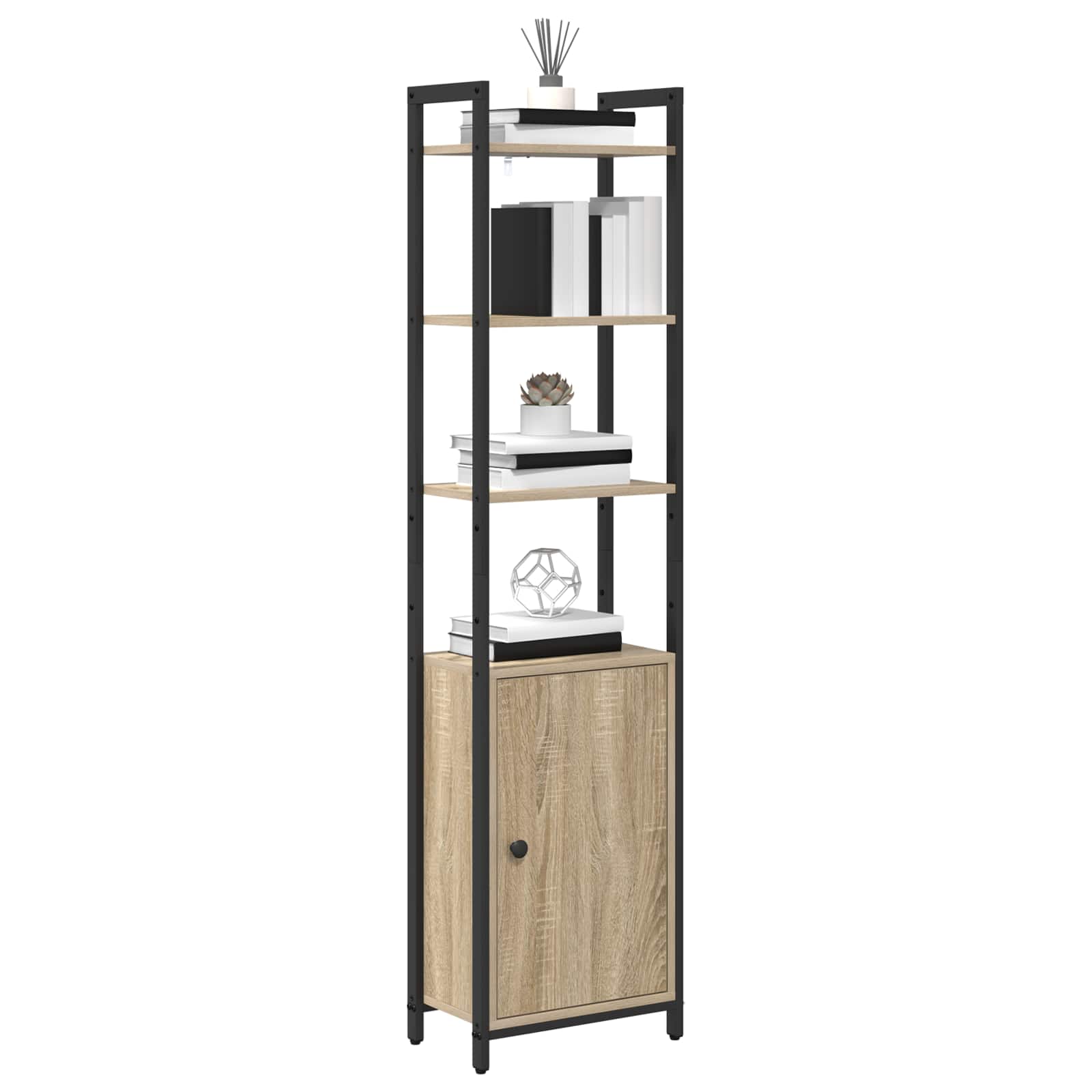 vidaXL Book Cabinet 6-Tier 40 x 24 x 161 cm Engineered Wood Sonoma Oak 3