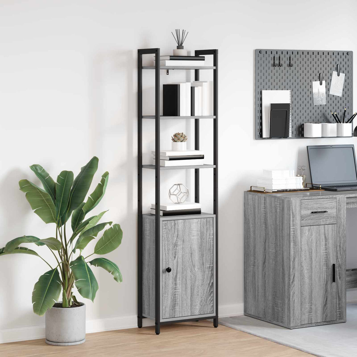 vidaXL Book Cabinet 6-Tier Engineered Wood
