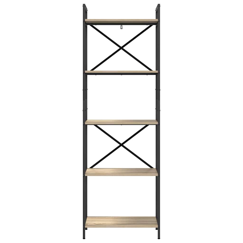 vidaXL Bookshelf 5-Tier 56 x 34 x 171 cm Engineered Wood Sonoma Oak 5