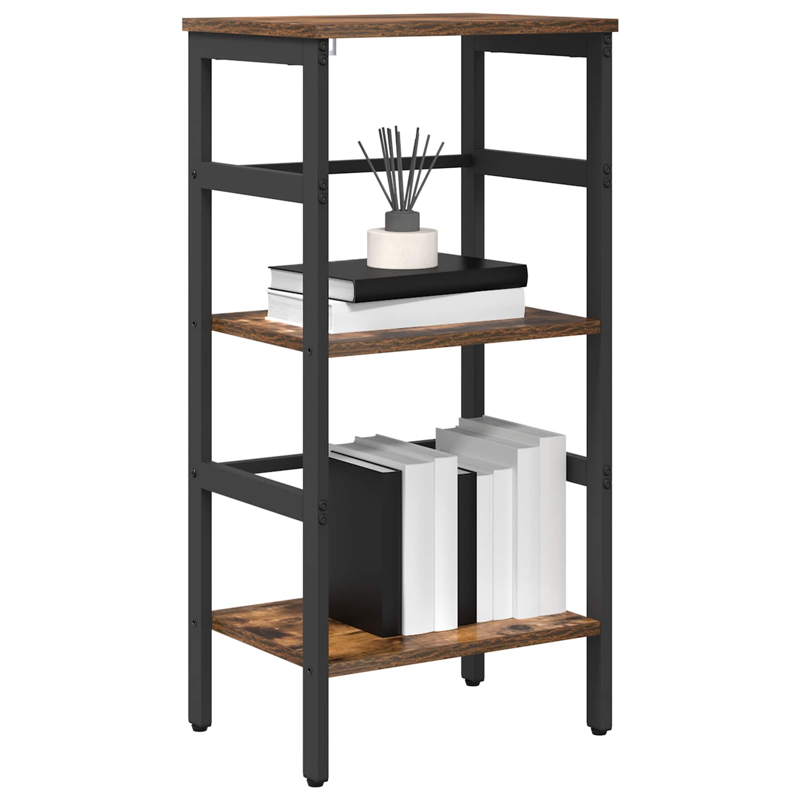vidaXL Bookshelf 2-Tier 40 x 29.5 x 81 cm Engineered Wood Smoked Oak 3