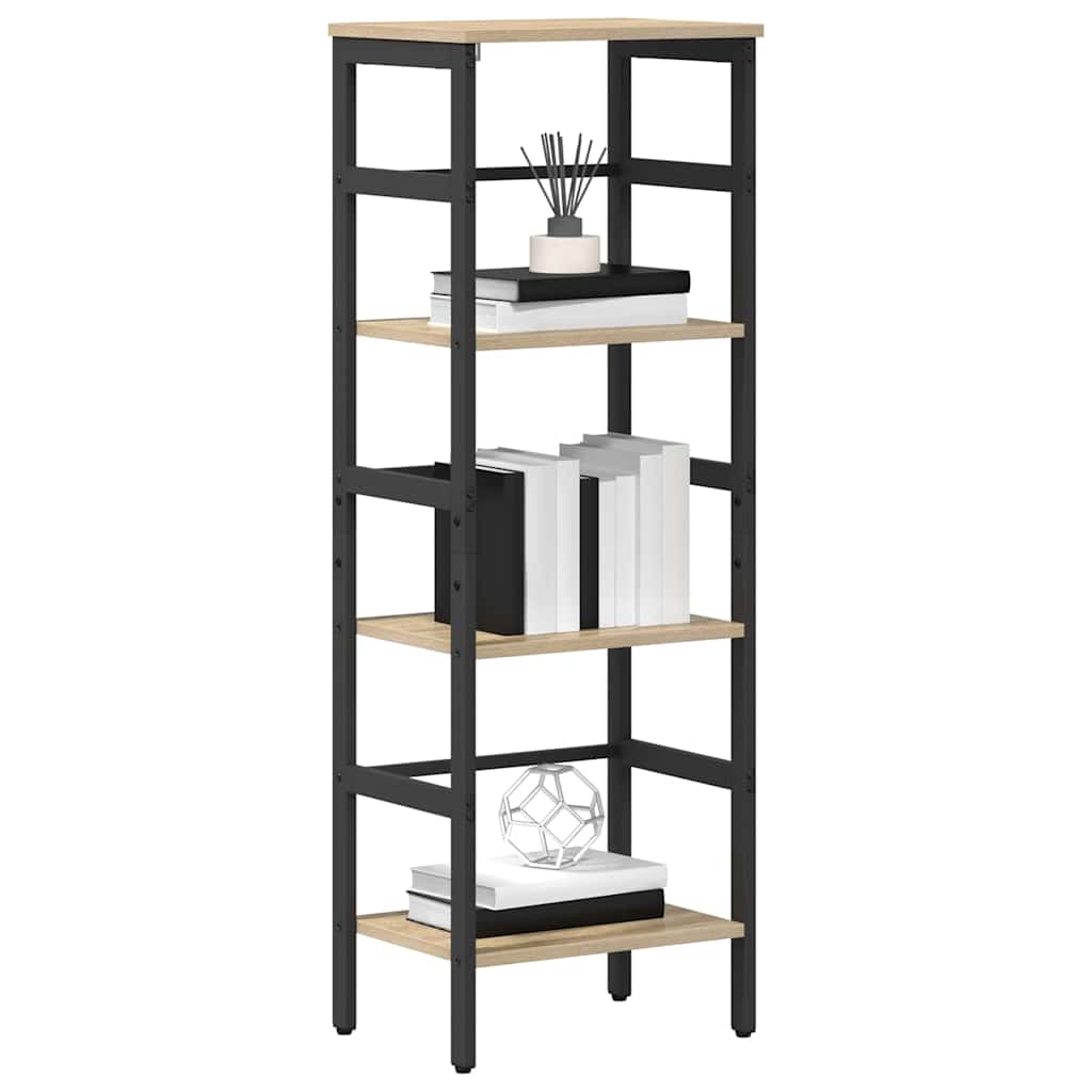 vidaXL Bookshelf 3-Tier 40 x 29.5 x 115 cm Engineered Wood Sonoma Oak 3