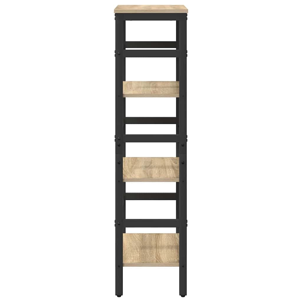 vidaXL Bookshelf 3-Tier 40 x 29.5 x 115 cm Engineered Wood Sonoma Oak 6