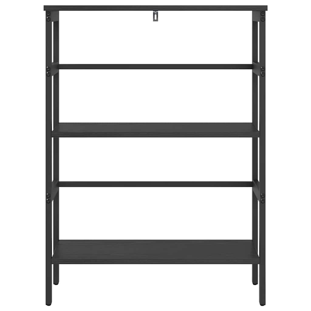 vidaXL Bookshelf 2-Tier 60 x 29.5 x 81 cm Engineered Wood Black Oak 5