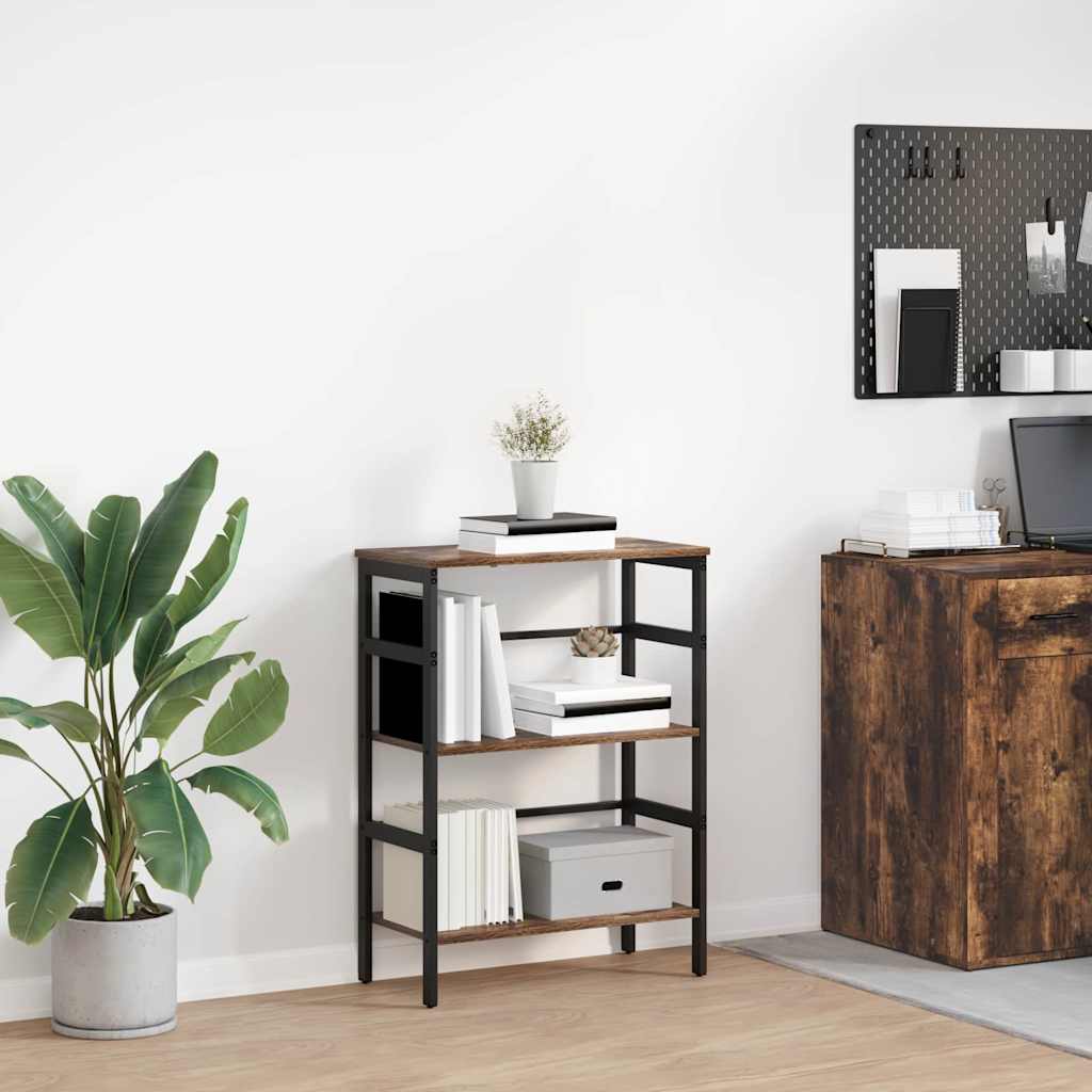 vidaXL Bookshelf 2-Tier 60 x 29.5 x 81 cm Engineered Wood Smoked Oak 1