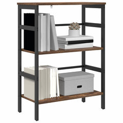 vidaXL Bookshelf 2-Tier 60 x 29.5 x 81 cm Engineered Wood Smoked Oak 3