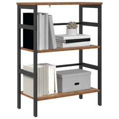 vidaXL Bookshelf 2-Tier 60 x 29.5 x 81 cm Engineered Wood Old Wood 3