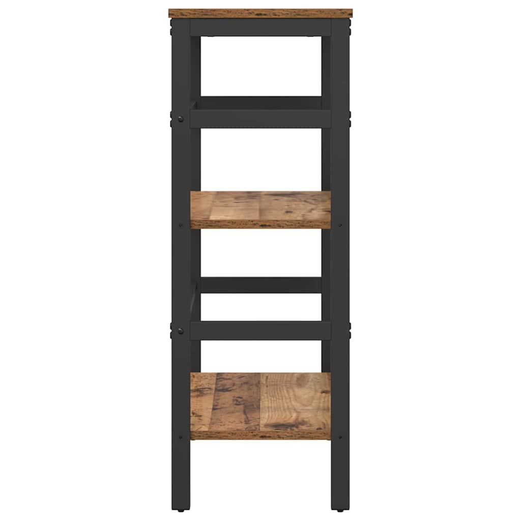 vidaXL Bookshelf 2-Tier 60 x 29.5 x 81 cm Engineered Wood Old Wood 6