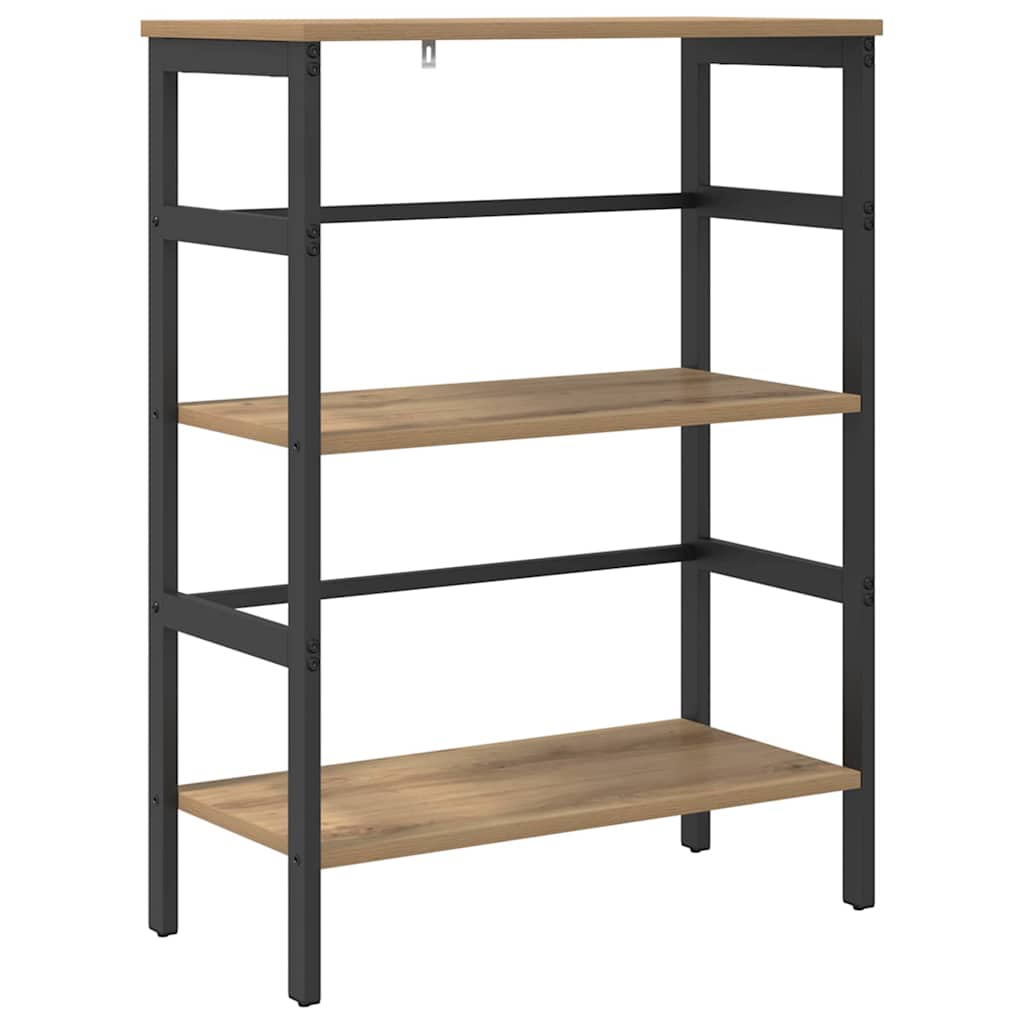 vidaXL Bookshelf 2-Tier 60 x 29.5 x 81 cm Engineered Wood Artisan Oak 2