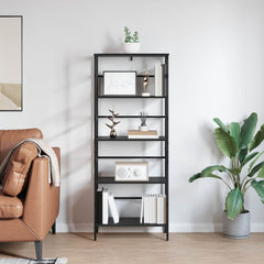 vidaXL Bookshelf 4-Tier 60 x 29.5 x 149 cm Engineered Wood Black Oak 4