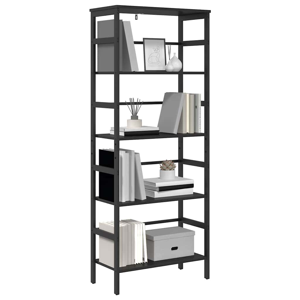 vidaXL Bookshelf 4-Tier 60 x 29.5 x 149 cm Engineered Wood Black Oak 3