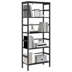 vidaXL Bookshelf 4-Tier 60 x 29.5 x 149 cm Engineered Wood Black Oak 3