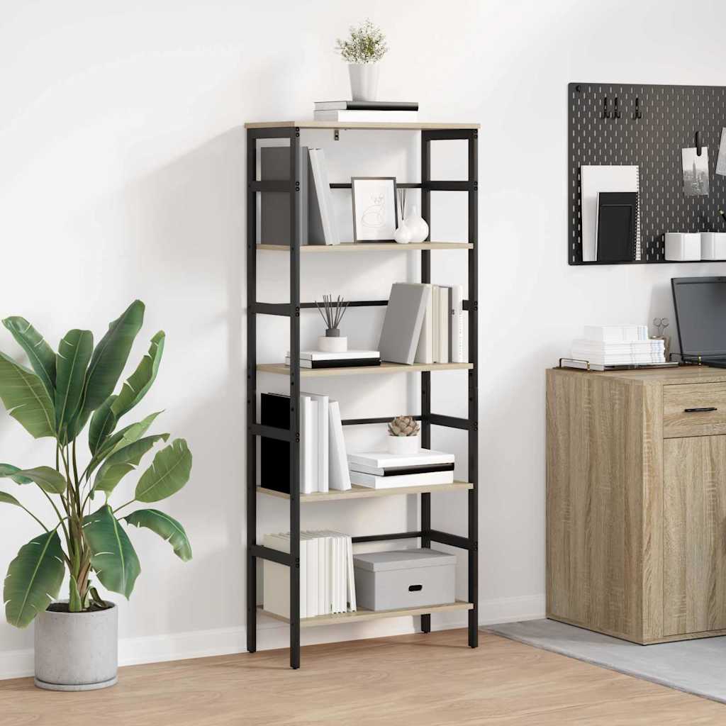 vidaXL Bookshelf 2-Tier Engineered Wood Width 60 cm