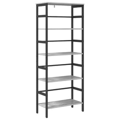 vidaXL Bookshelf 4-Tier 60 x 29.5 x 149 cm Engineered Wood Grey Sonoma 2