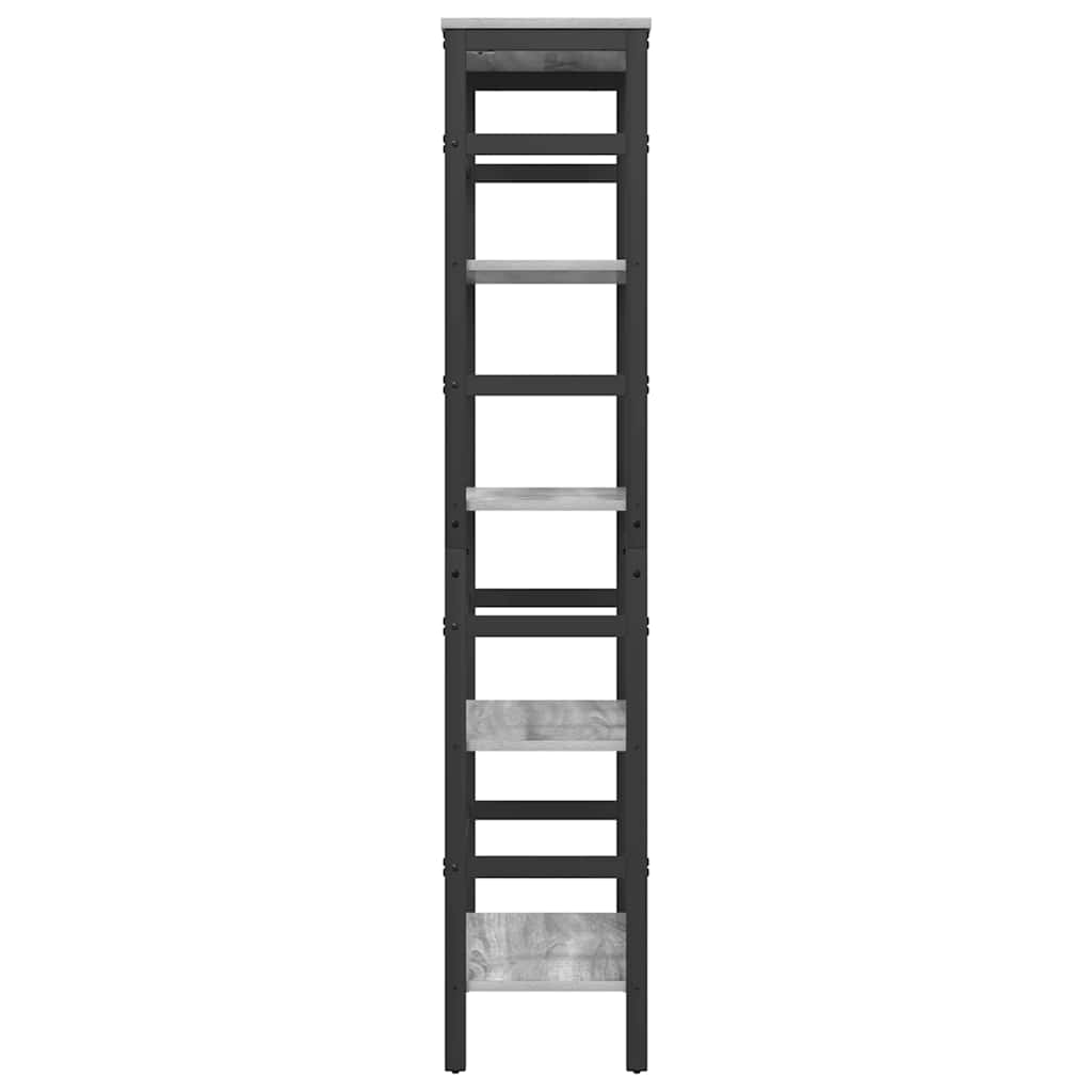 vidaXL Bookshelf 4-Tier 60 x 29.5 x 149 cm Engineered Wood Grey Sonoma 6