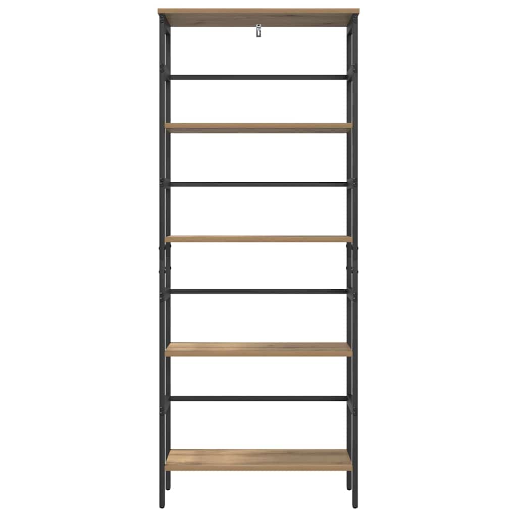 vidaXL Bookshelf 4-Tier 60 x 29.5 x 149 cm Engineered Wood Artisan Oak 5
