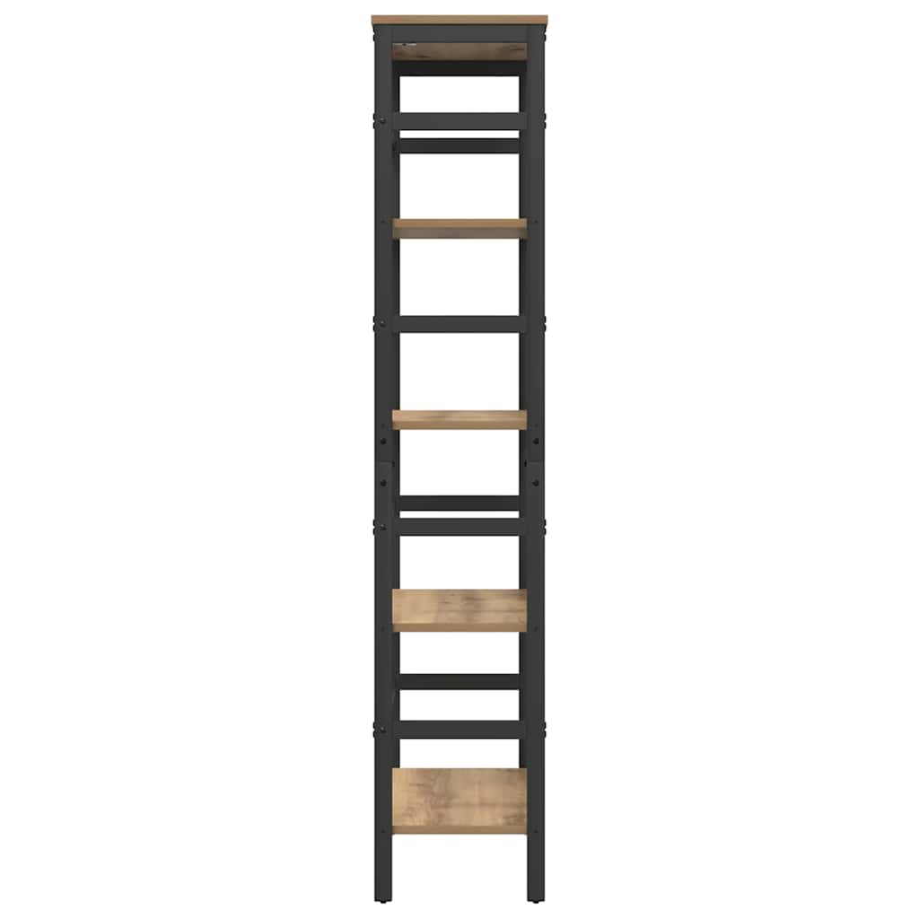 vidaXL Bookshelf 4-Tier 60 x 29.5 x 149 cm Engineered Wood Artisan Oak 6