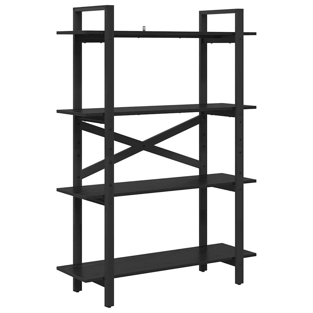 Bookshelf 4-Tier Engineered Wood 100 x 33.5 x 140 cm Black oak