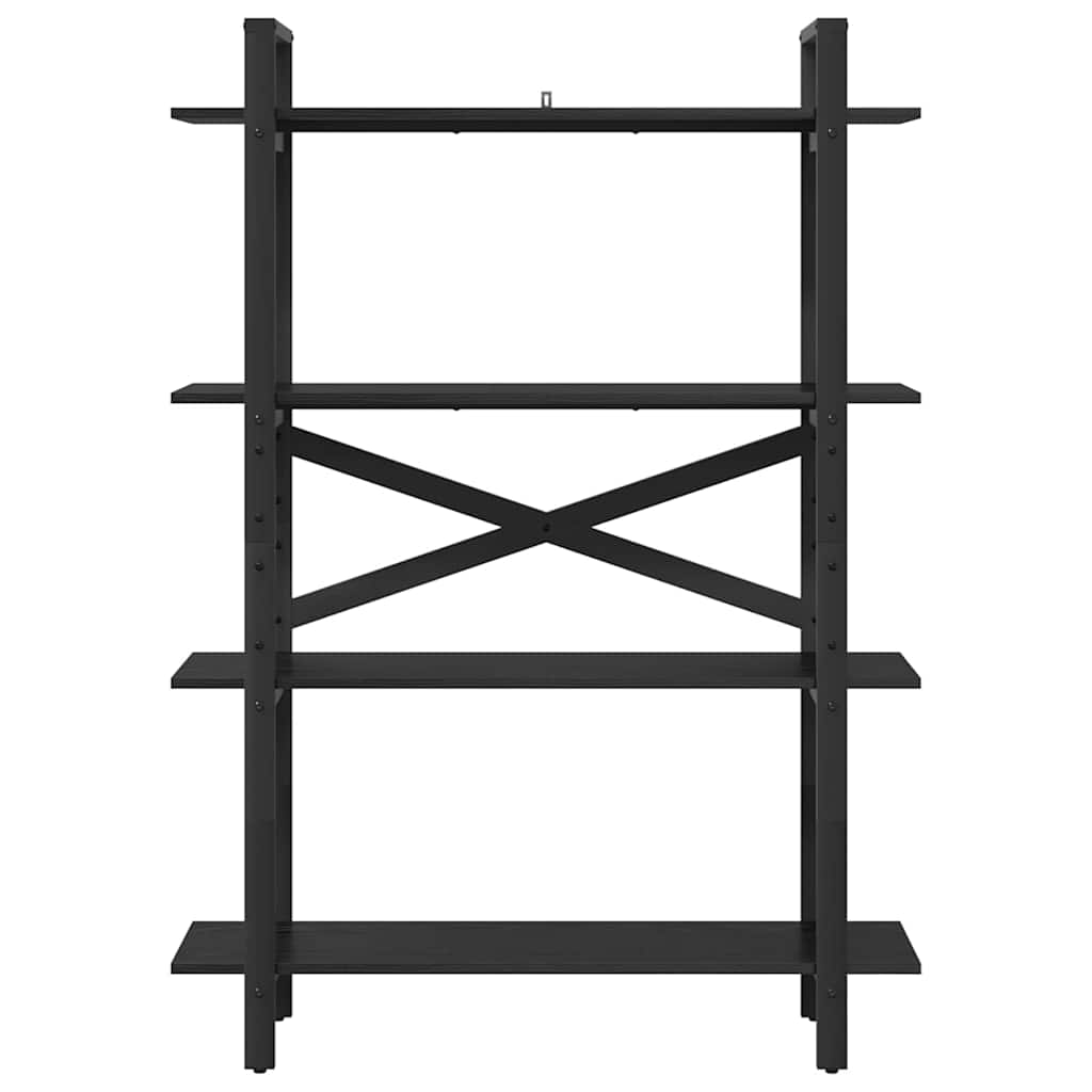 Bookshelf 4-Tier Engineered Wood 100 x 33.5 x 140 cm Black oak