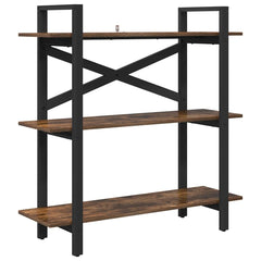 vidaXL Bookshelf 3-Tier 100 x 33.5 x 102 cm Engineered Wood Smoked Oak 2