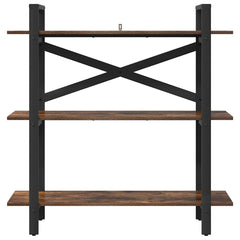 vidaXL Bookshelf 3-Tier 100 x 33.5 x 102 cm Engineered Wood Smoked Oak 5