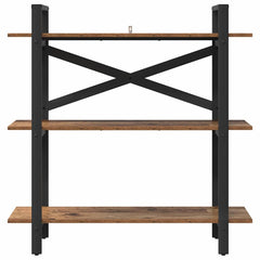 vidaXL Bookshelf 3-Tier 100 x 33.5 x 102 cm Engineered Wood Old Wood 5