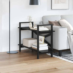 Bookshelf 2-Tier Engineered Wood 100 x 33.5 x 64 cm Black oak