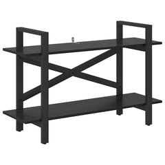Bookshelf 2-Tier Engineered Wood 100 x 33.5 x 64 cm Black oak