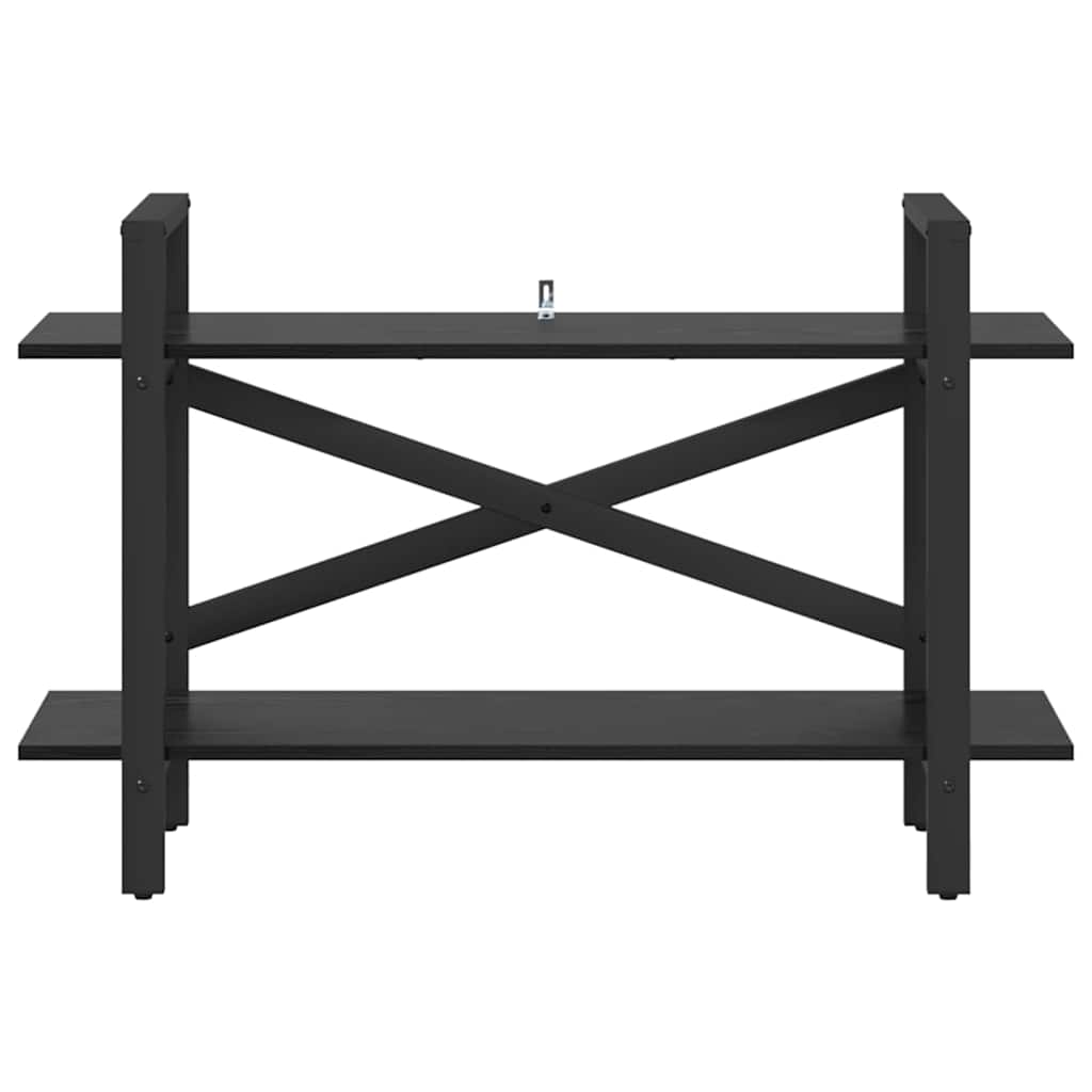Bookshelf 2-Tier Engineered Wood 100 x 33.5 x 64 cm Black oak
