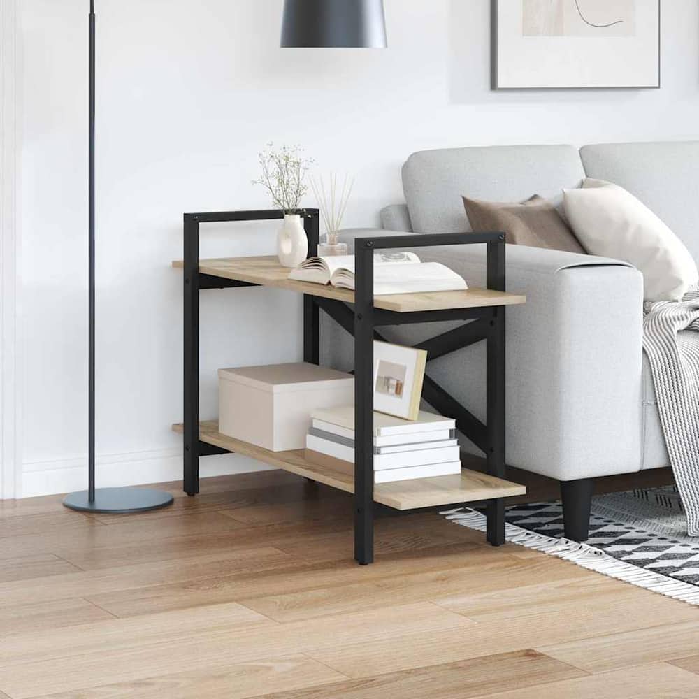 Bookshelf 2-Tier Engineered Wood 100 x 33.5 x 64 cm Sonoma oak