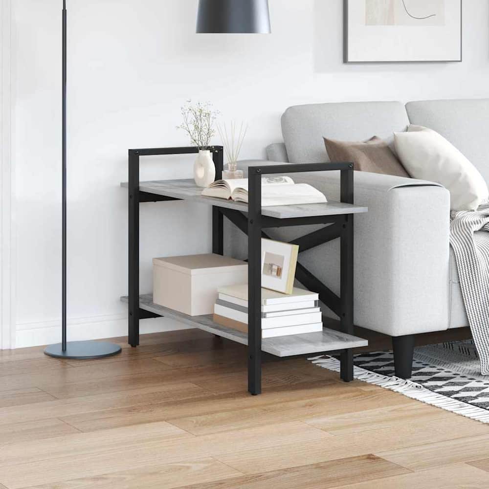 Bookshelf 2-Tier Engineered Wood 100 x 33.5 x 64 cm Grey sonoma