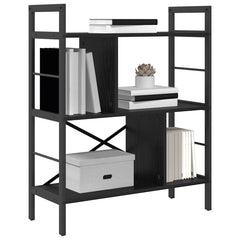Bookshelf 5-Tier Engineered Wood 75 x 30 x 91 cm Black oak