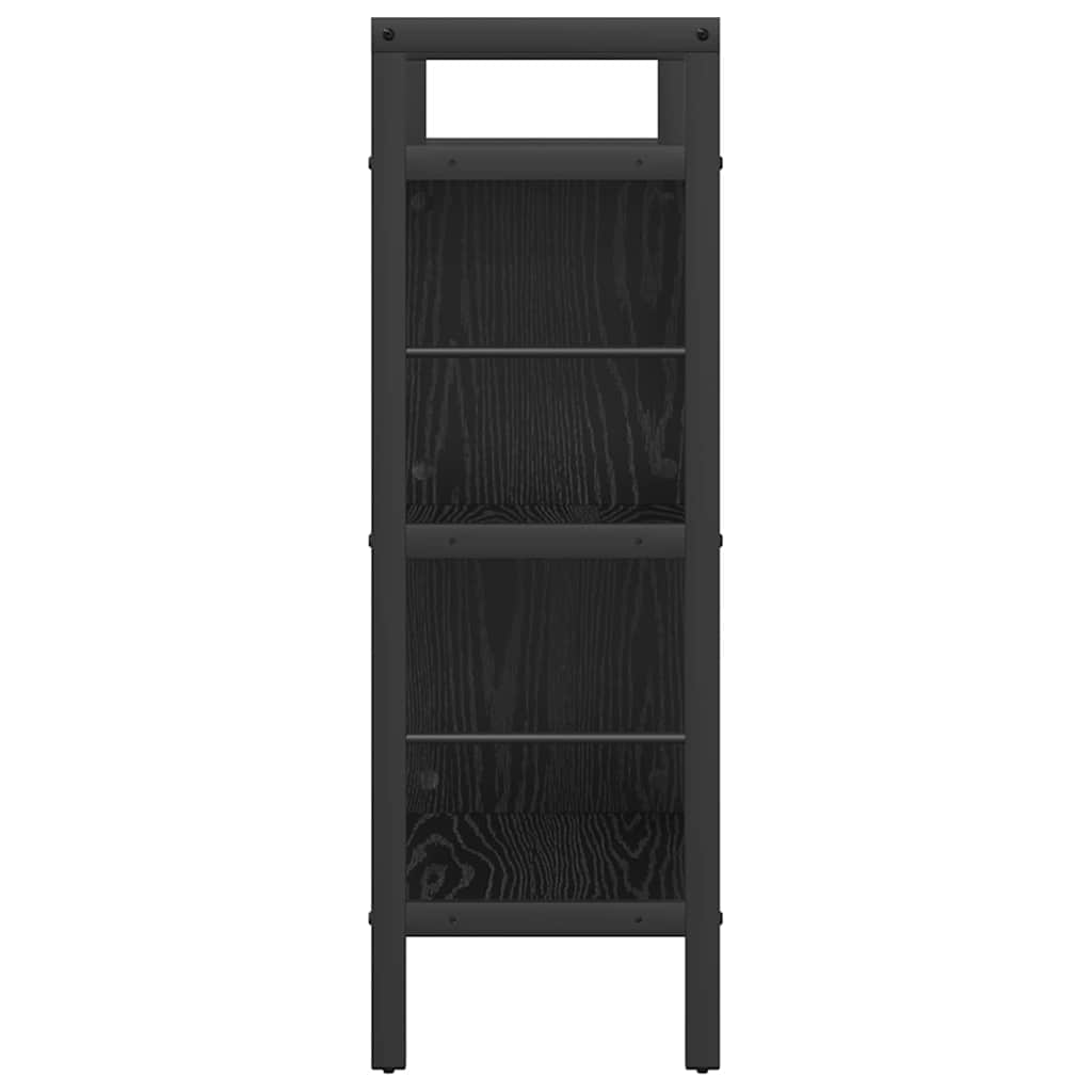 Bookshelf 5-Tier Engineered Wood 75 x 30 x 91 cm Black oak