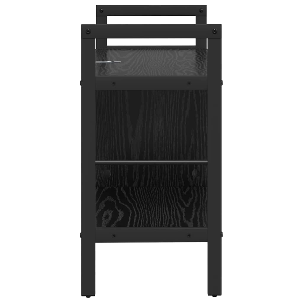 vidaXL Bookshelf 3-Tier 75 x 30 x 58.5 cm Engineered Wood Black Oak 6