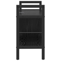 vidaXL Bookshelf 3-Tier 75 x 30 x 58.5 cm Engineered Wood Black Oak 6