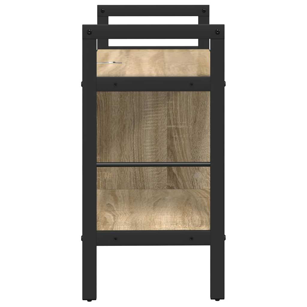vidaXL Bookshelf 3-Tier 75 x 30 x 58.5 cm Engineered Wood Sonoma Oak 6
