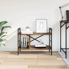 vidaXL Bookshelf 3-Tier 75 x 30 x 58.5 cm Engineered Wood Smoked Oak 4