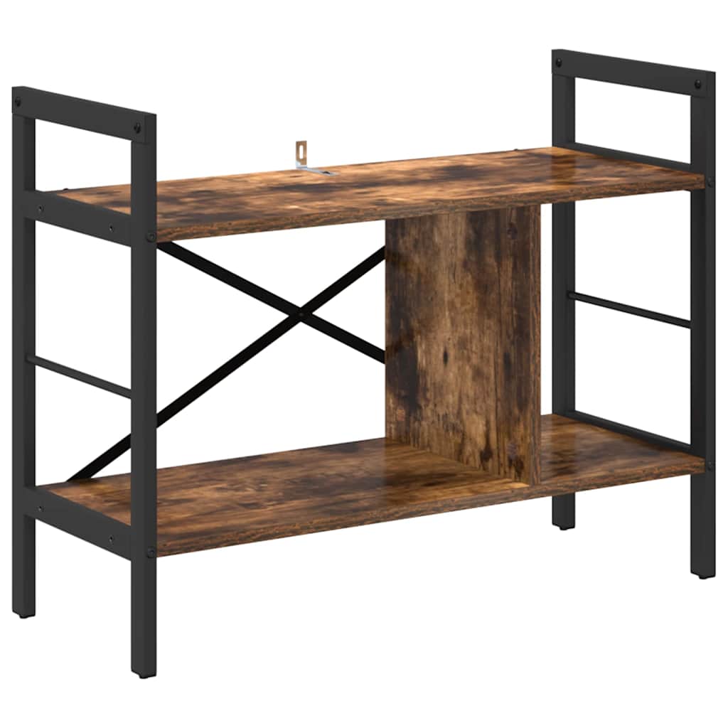 vidaXL Bookshelf 3-Tier 75 x 30 x 58.5 cm Engineered Wood Smoked Oak 2